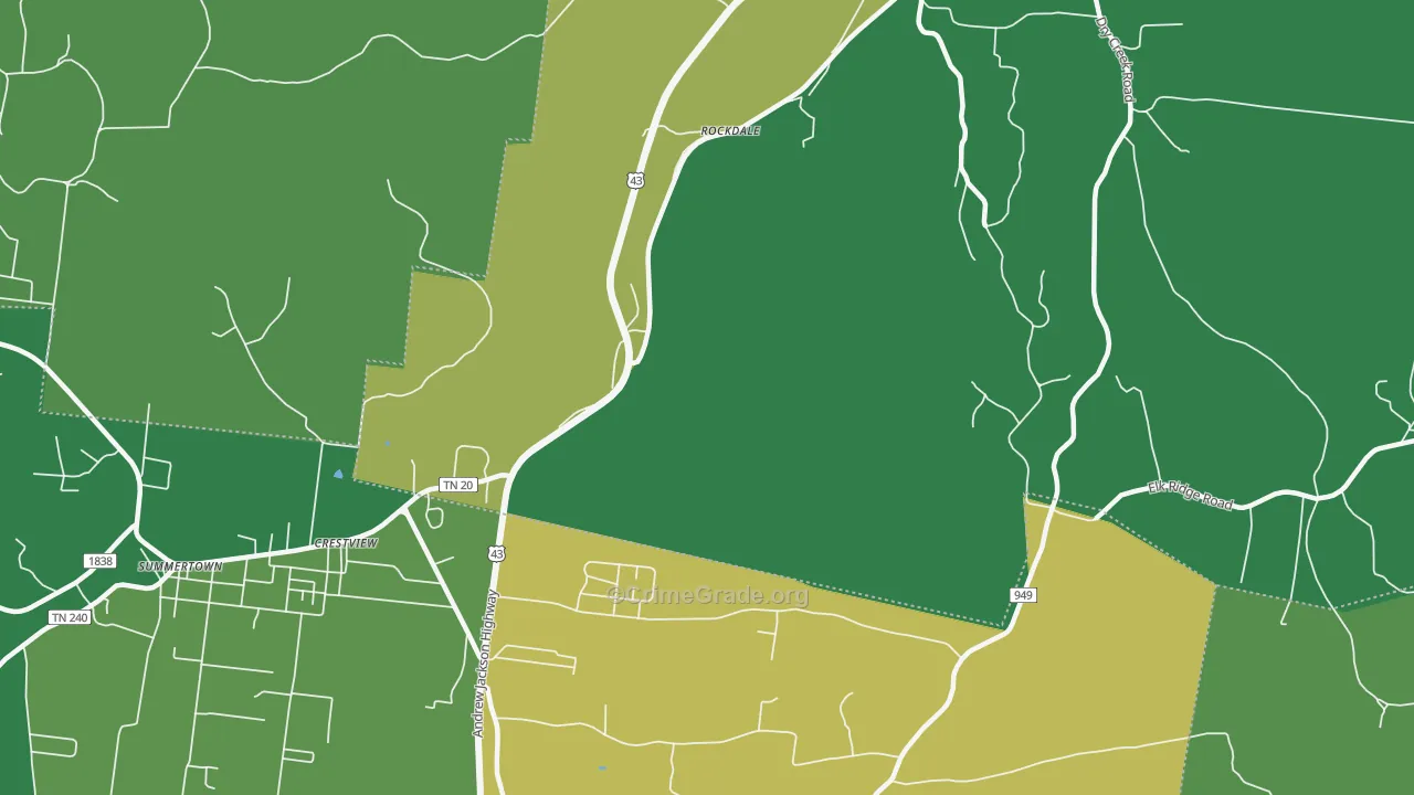 Rockdale, TN Map of Vehicle Theft Rates