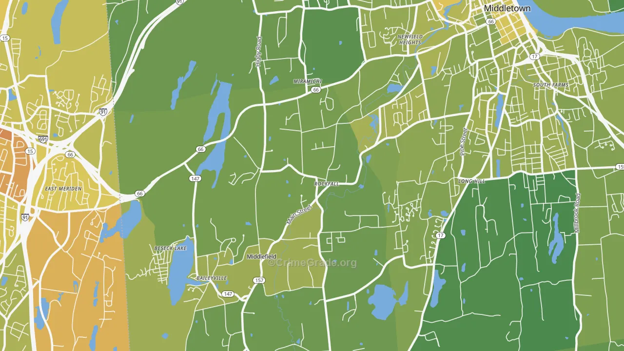 Rockfall, CT Map of Vehicle Theft Rates