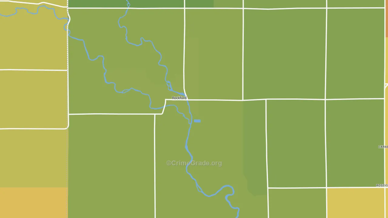 Rockford, IA Map of Vehicle Theft Rates