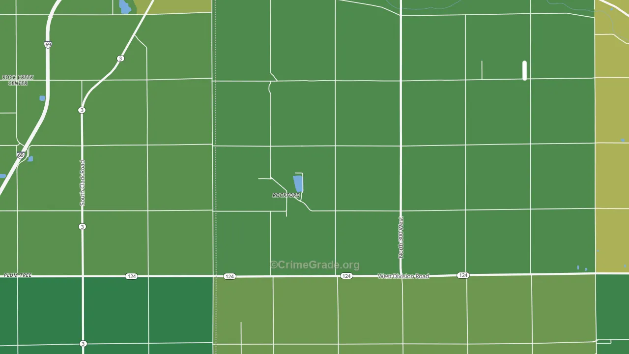 Rockford, IN Map of Vehicle Theft Rates