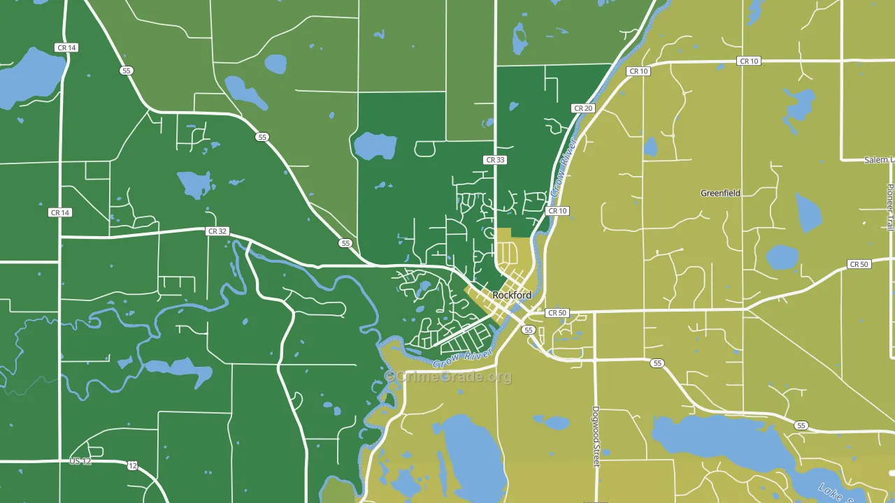 Rockford, MN Map of Vehicle Theft Rates