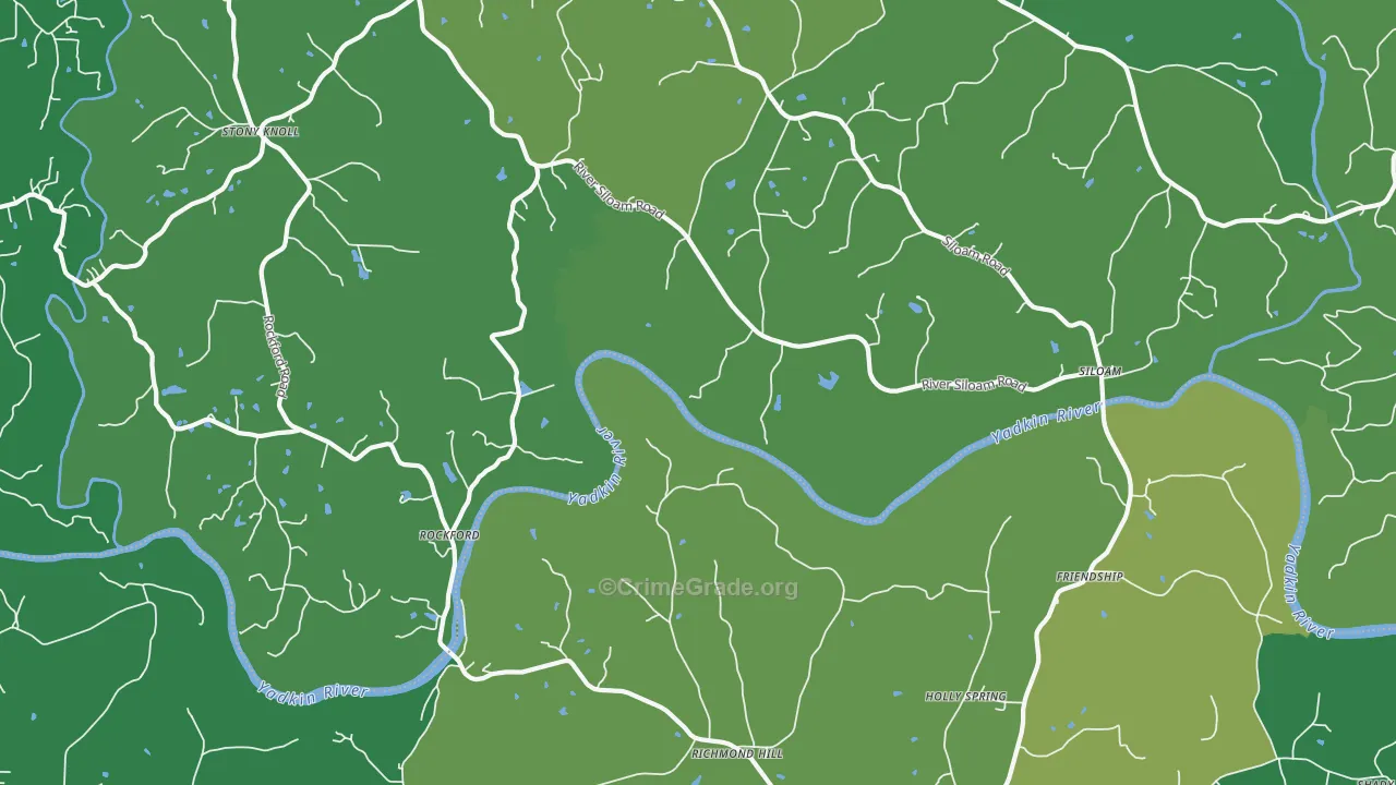 Rockford, NC Map of Vehicle Theft Rates