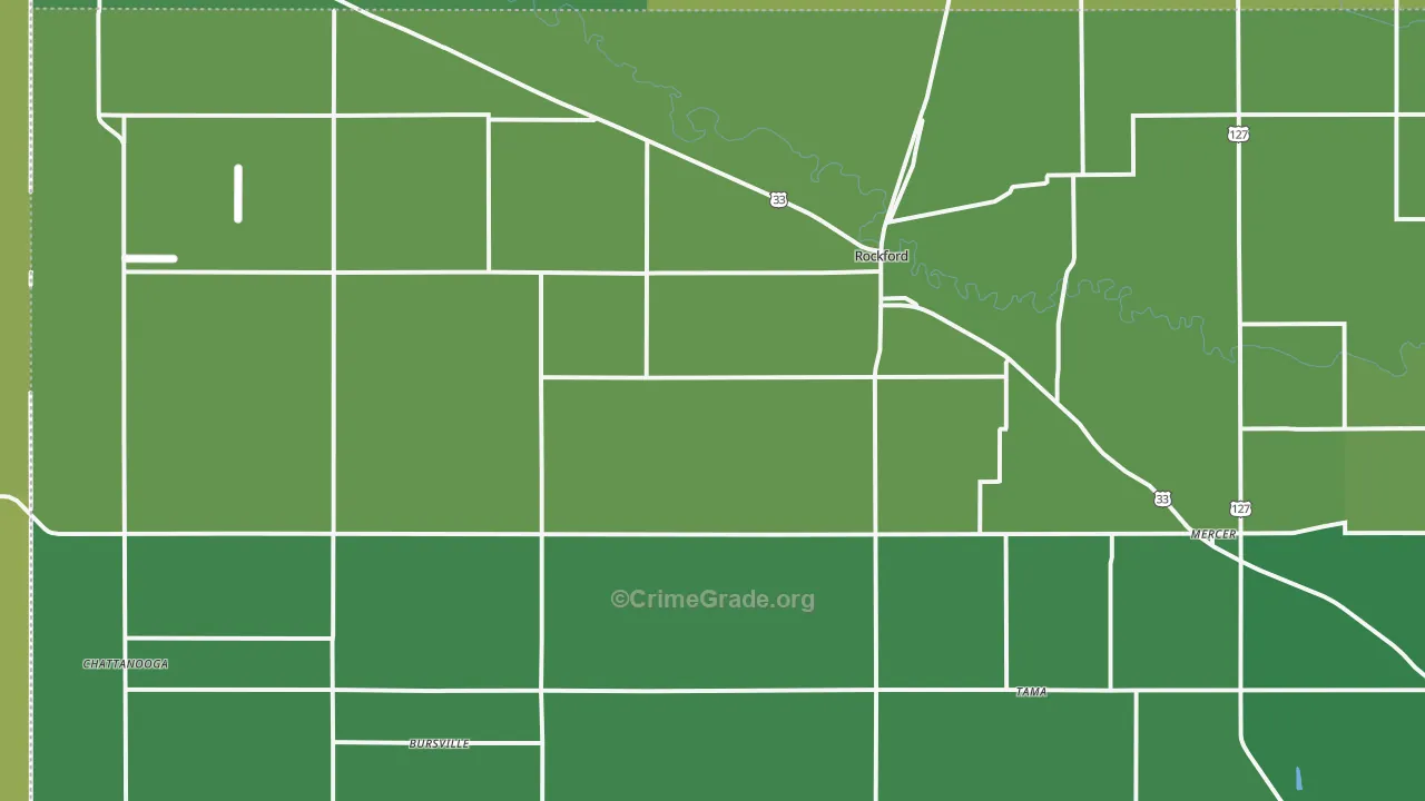 Rockford, OH Map of Vehicle Theft Rates
