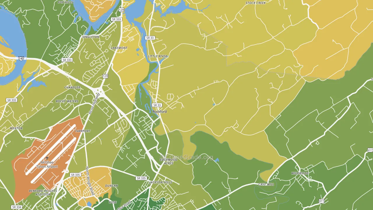Rockford, TN Map of Vehicle Theft Rates