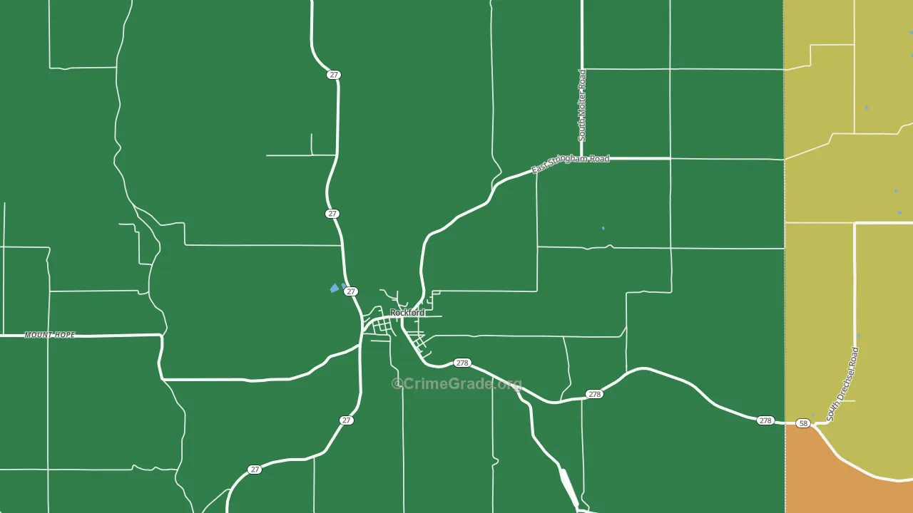 Rockford, WA Map of Vehicle Theft Rates