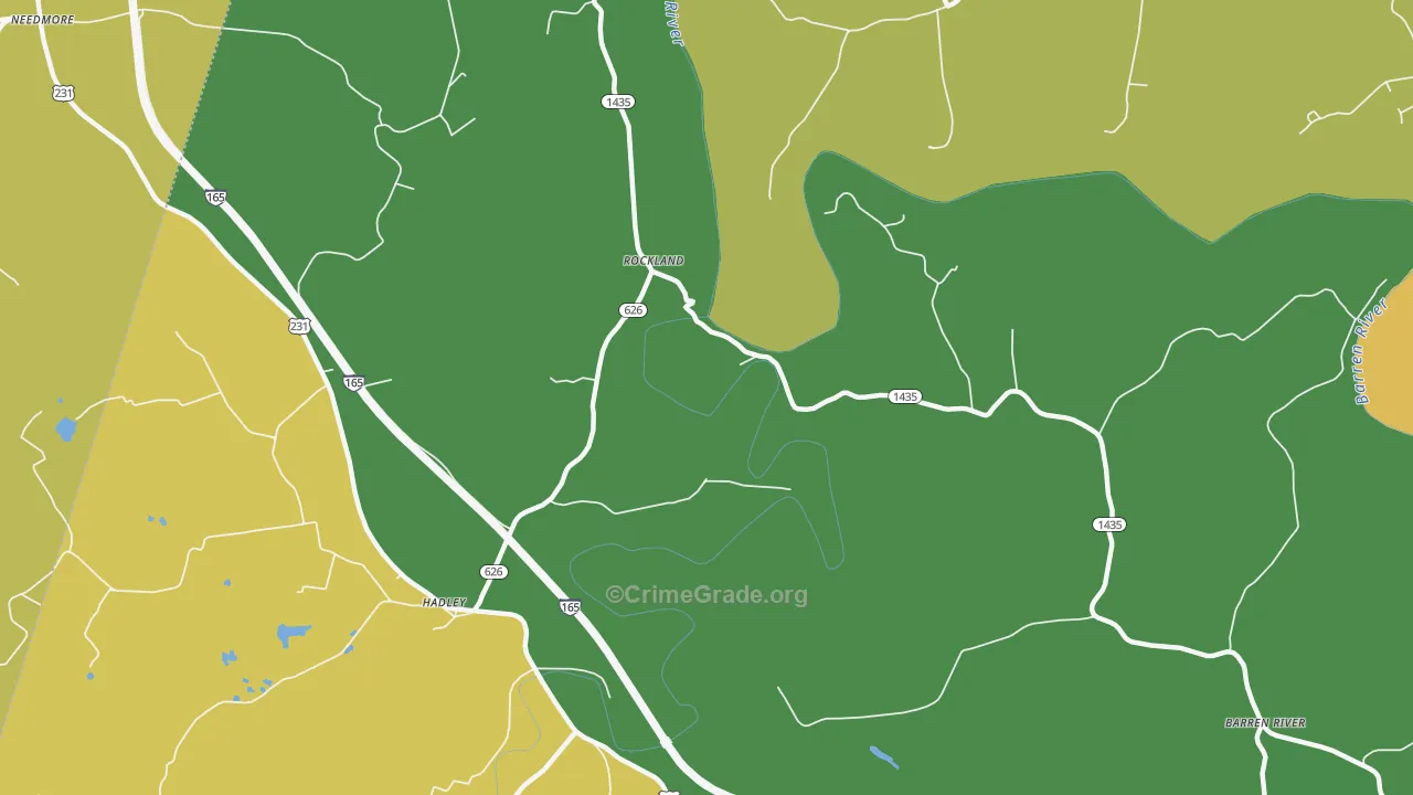 Rockland, KY Map of Vehicle Theft Rates