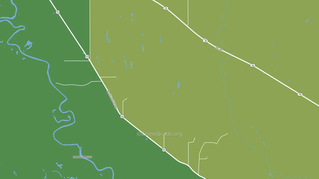 Rockland, MI Map of Vehicle Theft Rates