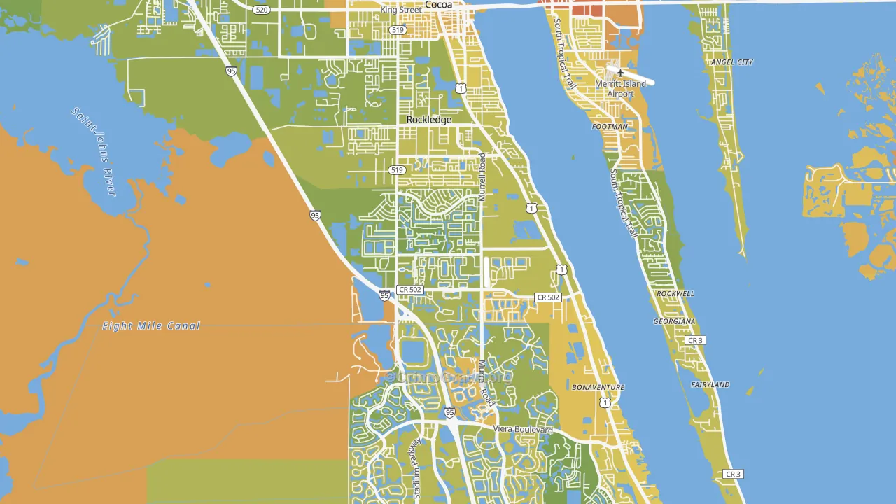 Rockledge, FL Map of Vehicle Theft Rates