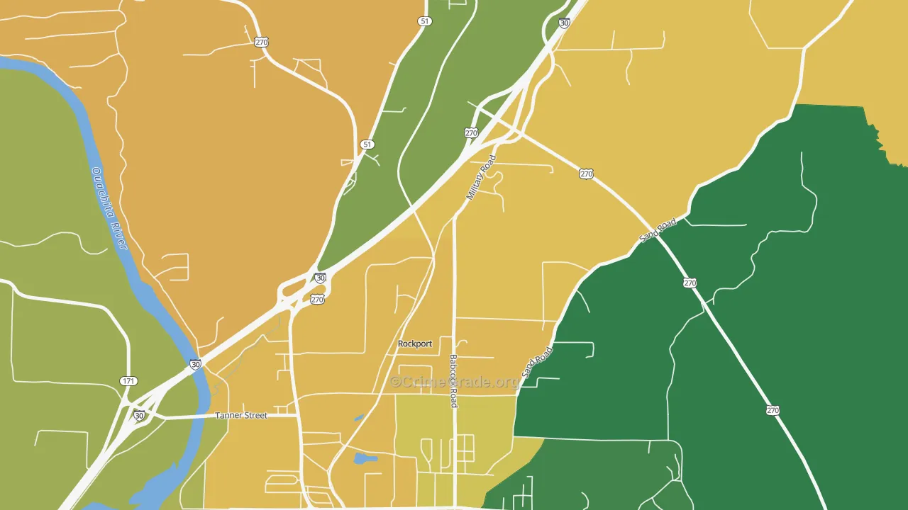 Rockport, AR Map of Vehicle Theft Rates