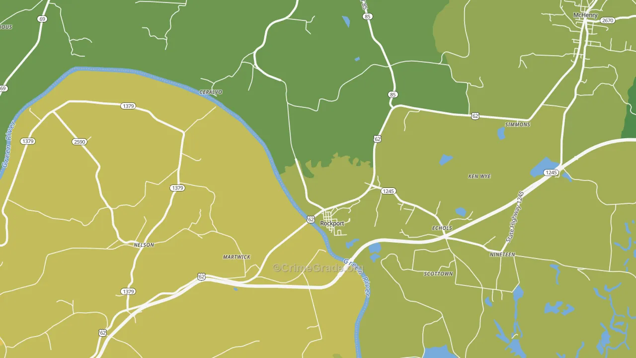 Rockport, KY Map of Vehicle Theft Rates