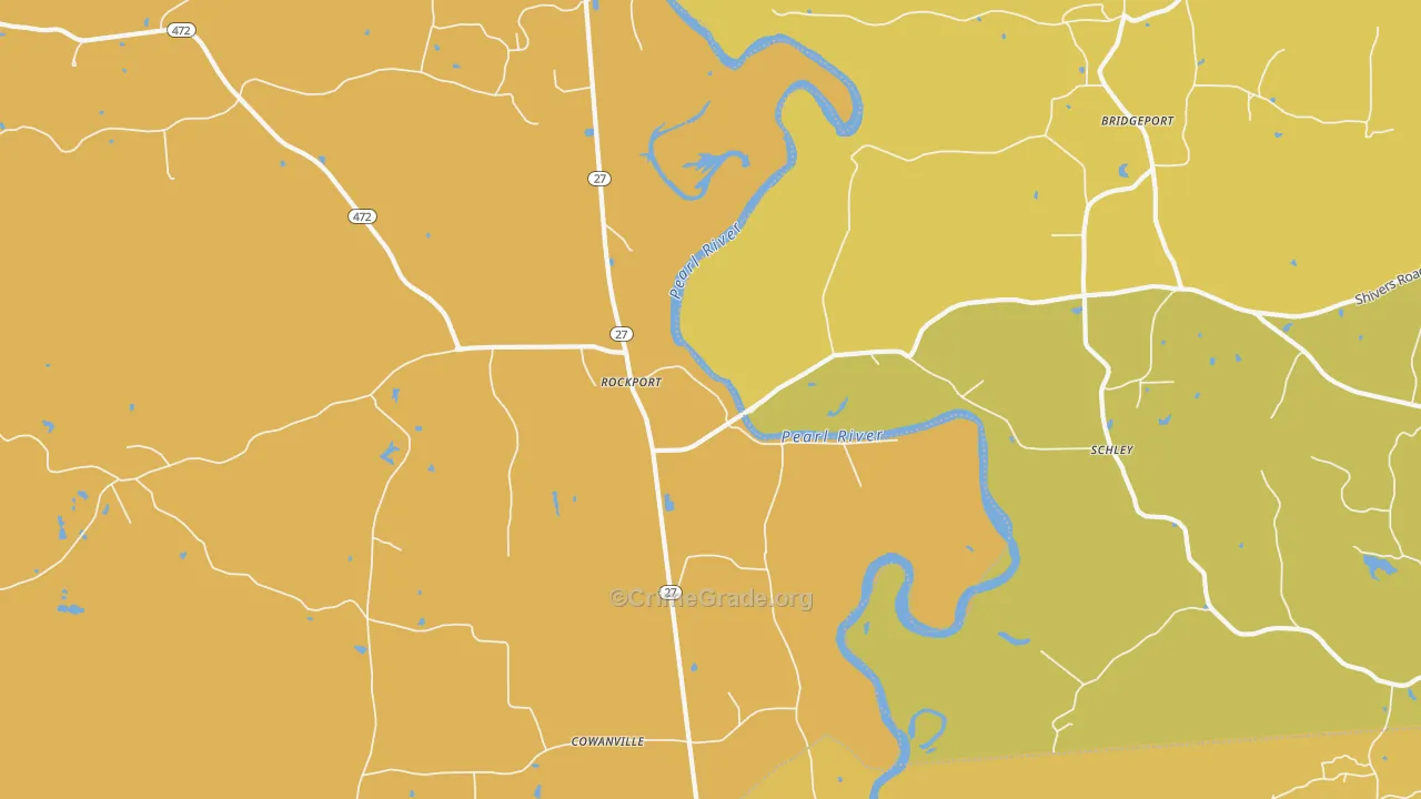 Rockport, MS Map of Vehicle Theft Rates