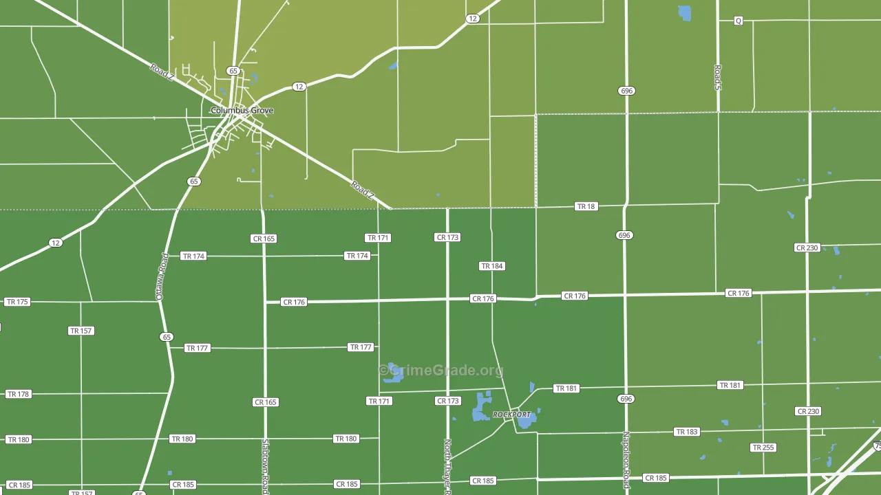 Rockport, OH Map of Vehicle Theft Rates