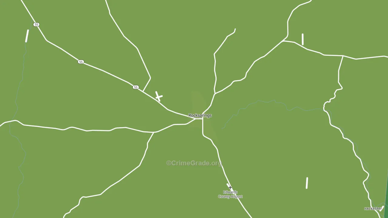 Rocksprings, TX Map of Vehicle Theft Rates