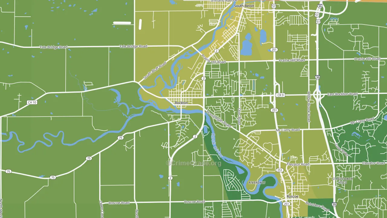 Rockton, IL Map of Vehicle Theft Rates