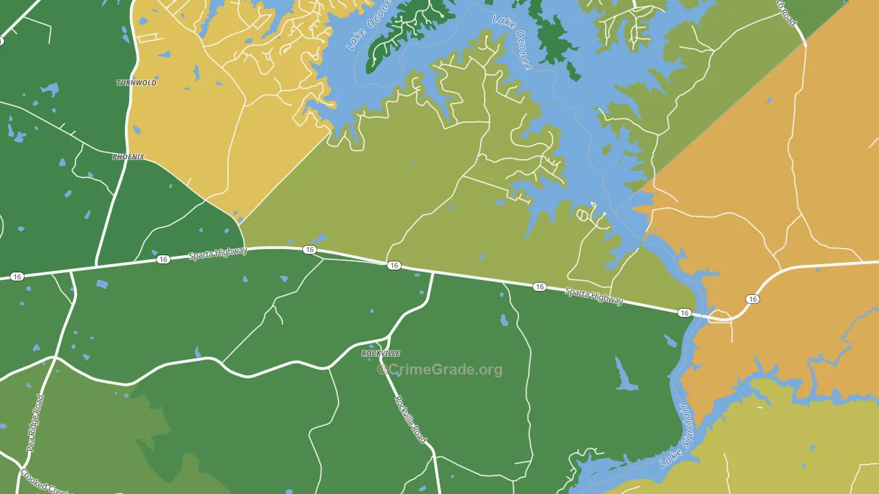 Rockville, GA Map of Vehicle Theft Rates