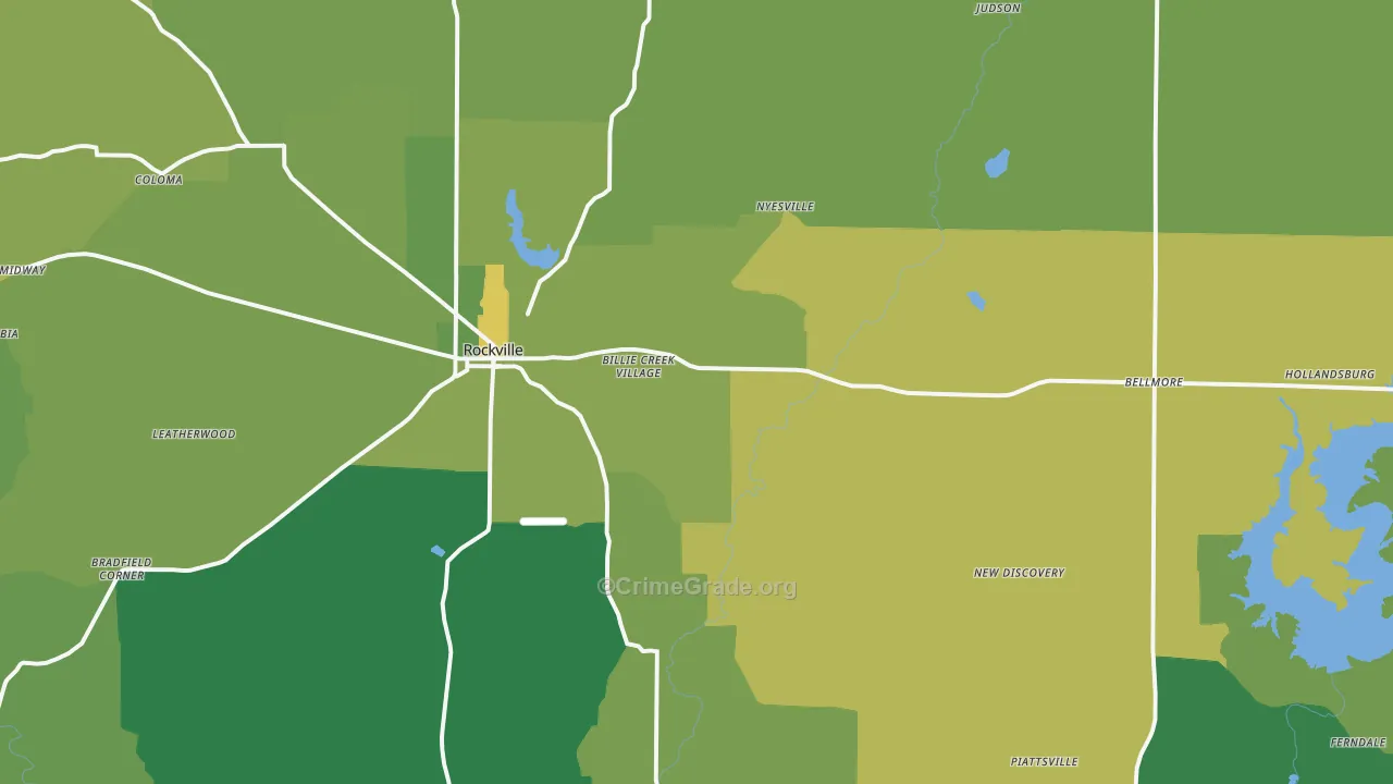 Rockville, IN Map of Vehicle Theft Rates