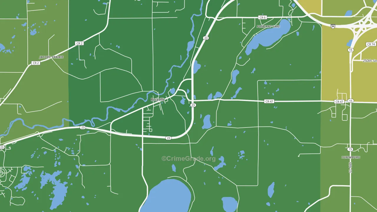 Rockville, MN Map of Vehicle Theft Rates