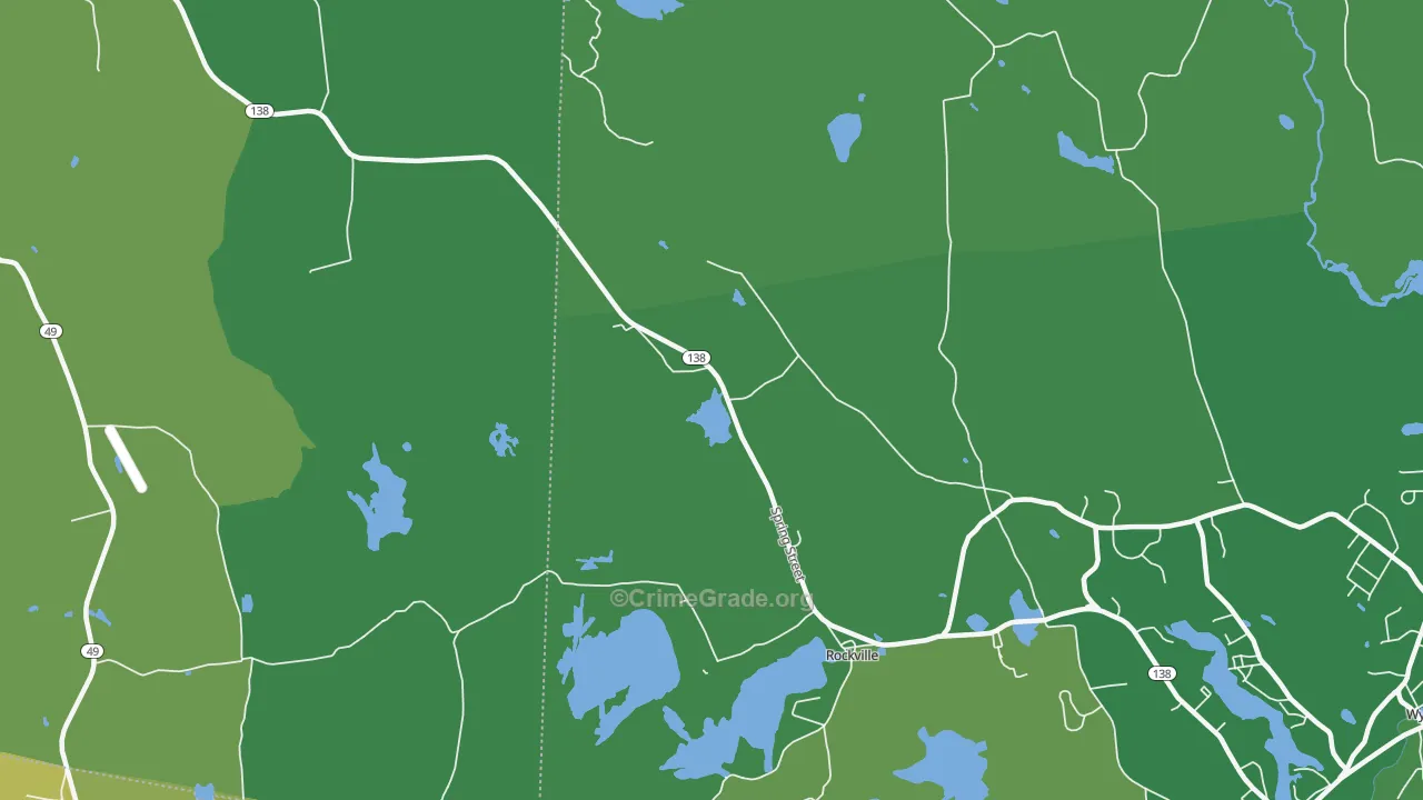 Rockville, RI Map of Vehicle Theft Rates