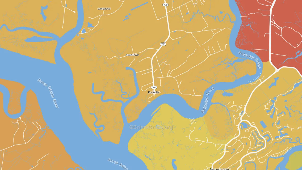 Rockville, SC Map of Vehicle Theft Rates