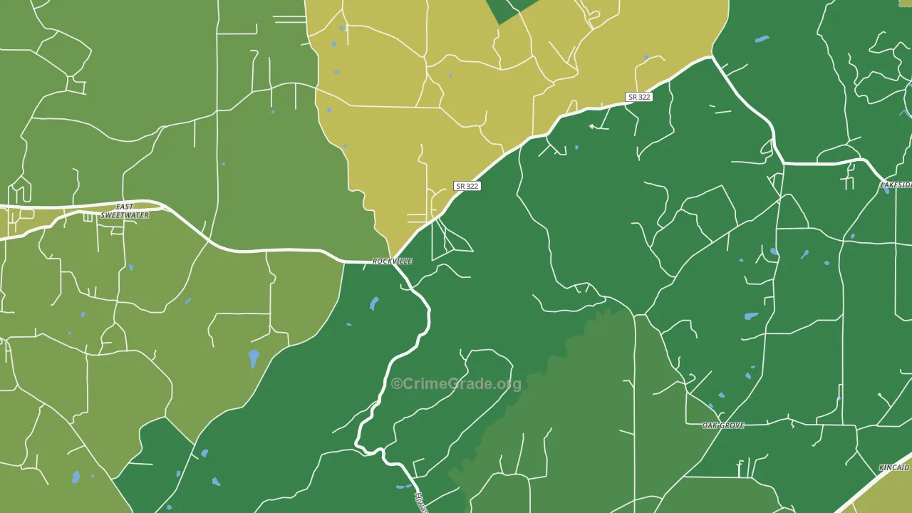 Rockville, TN Map of Vehicle Theft Rates
