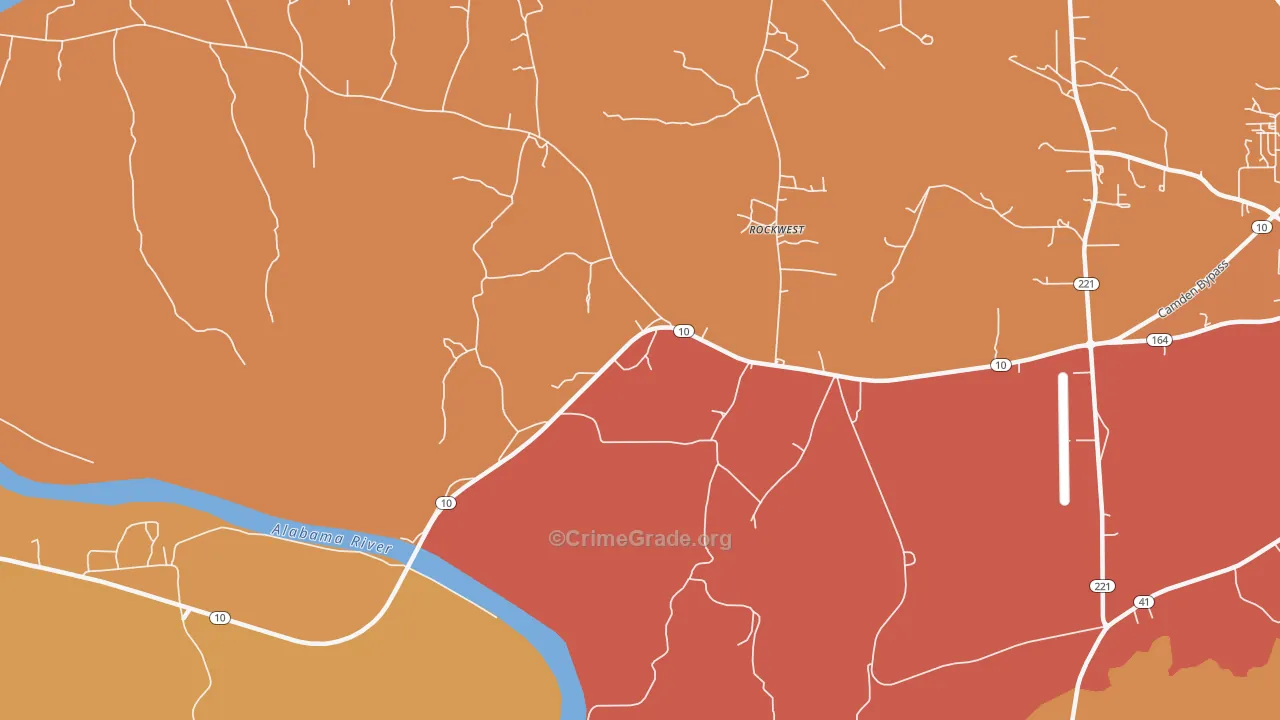 Rockwest, AL Map of Vehicle Theft Rates