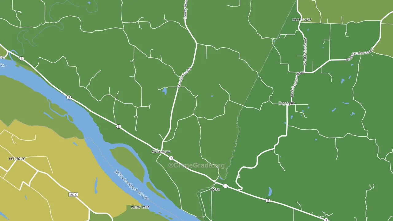 Rockwood, IL Map of Vehicle Theft Rates