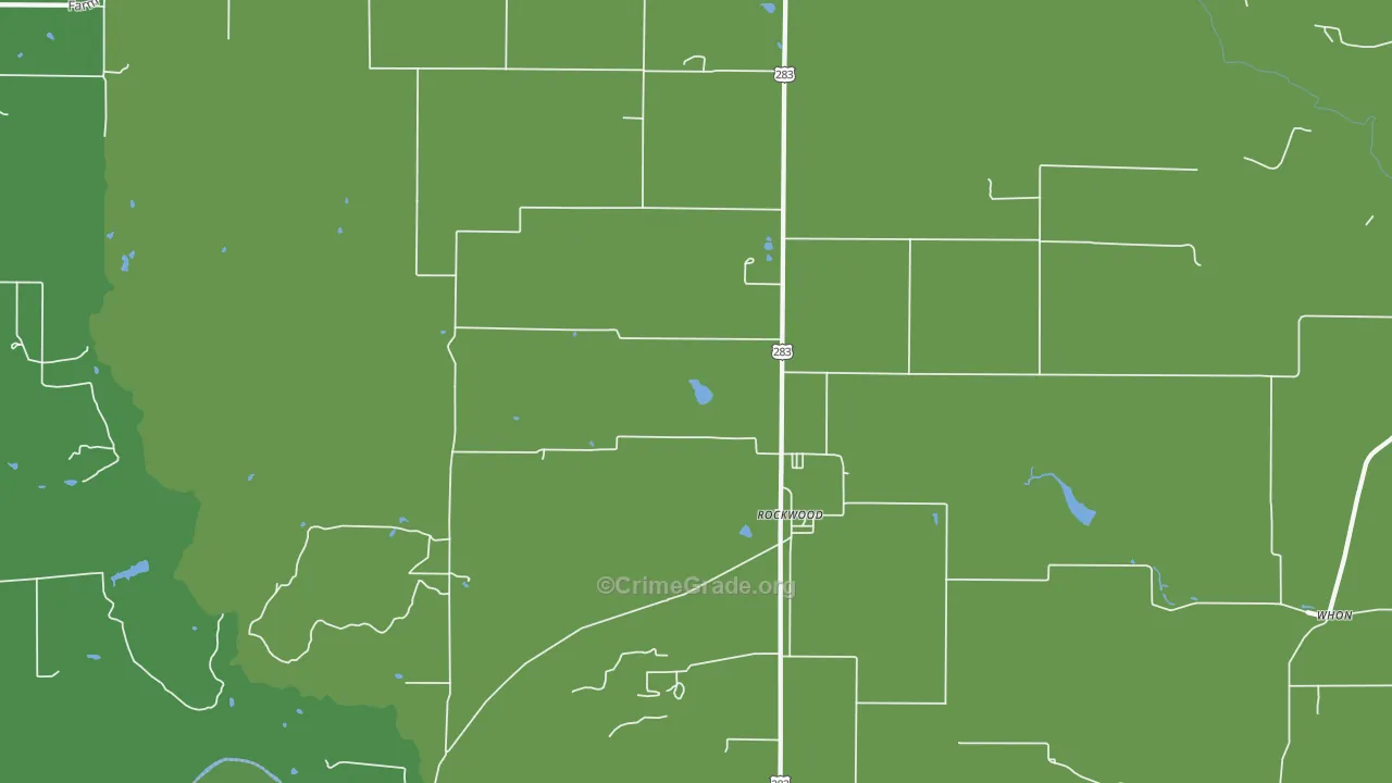 Rockwood, TX Map of Vehicle Theft Rates