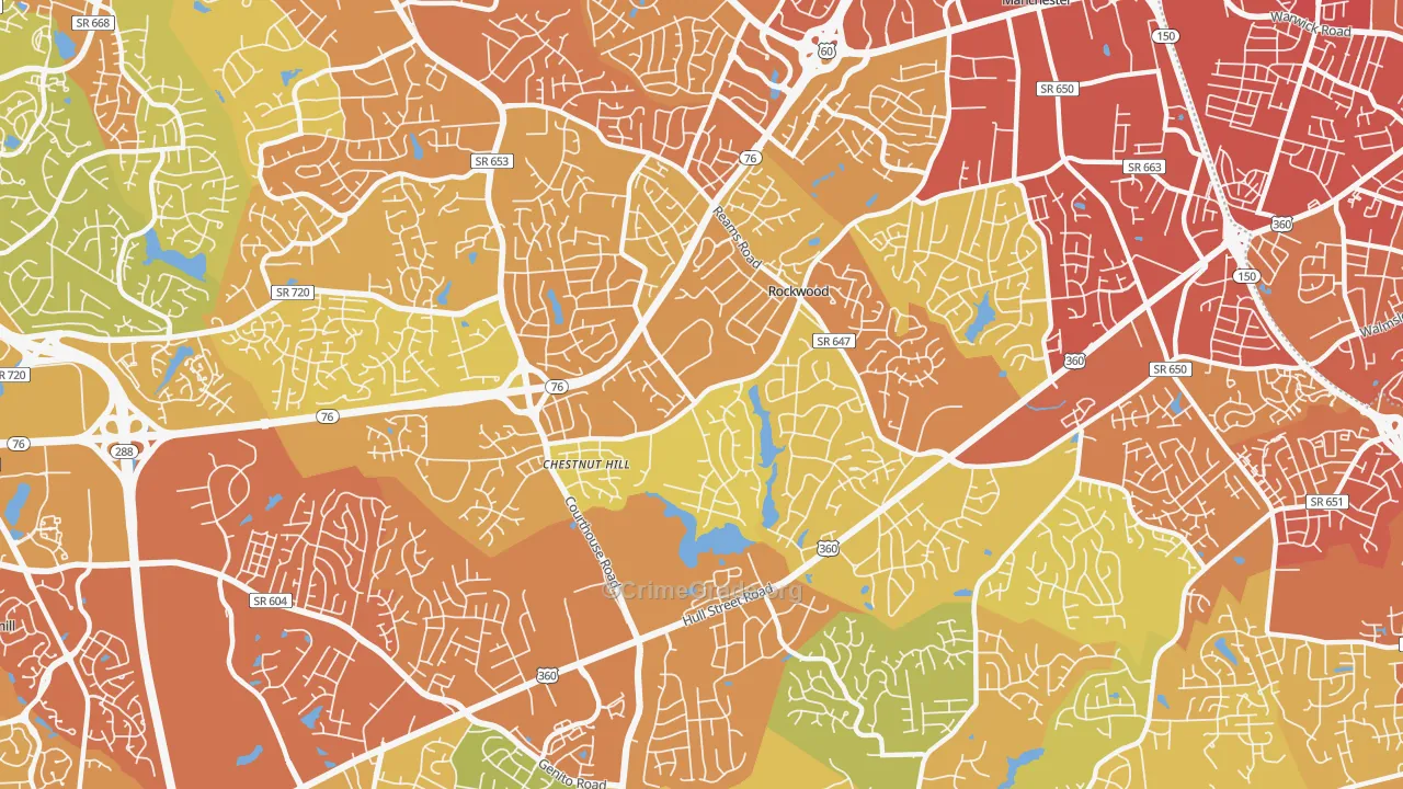 Rockwood, VA Map of Vehicle Theft Rates