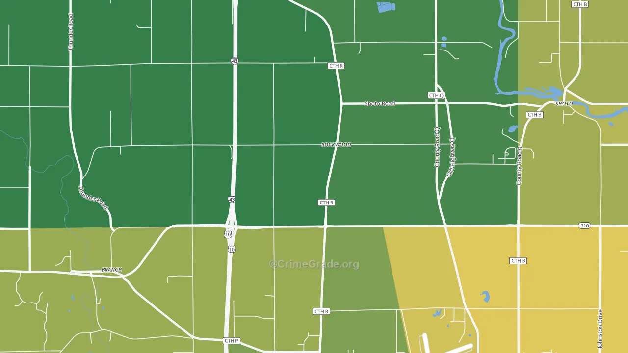 Rockwood, WI Map of Vehicle Theft Rates