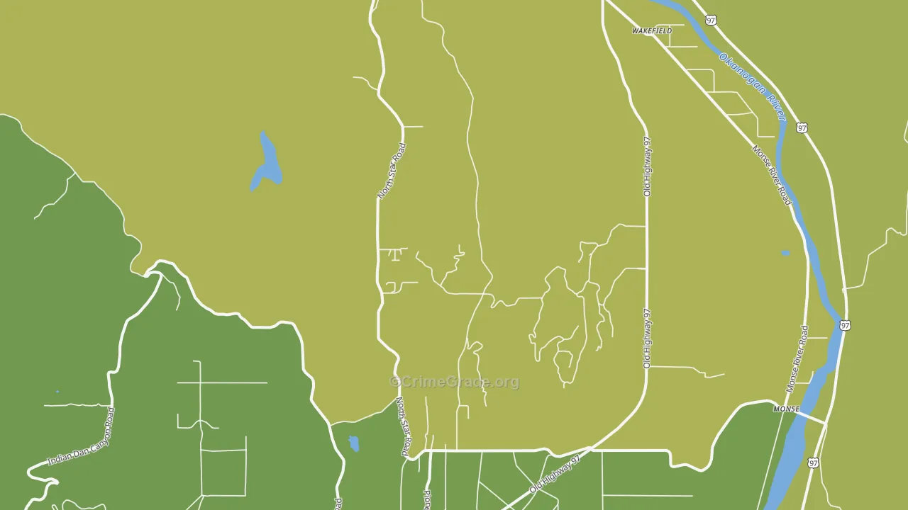 Rocky Butte, WA Map of Vehicle Theft Rates