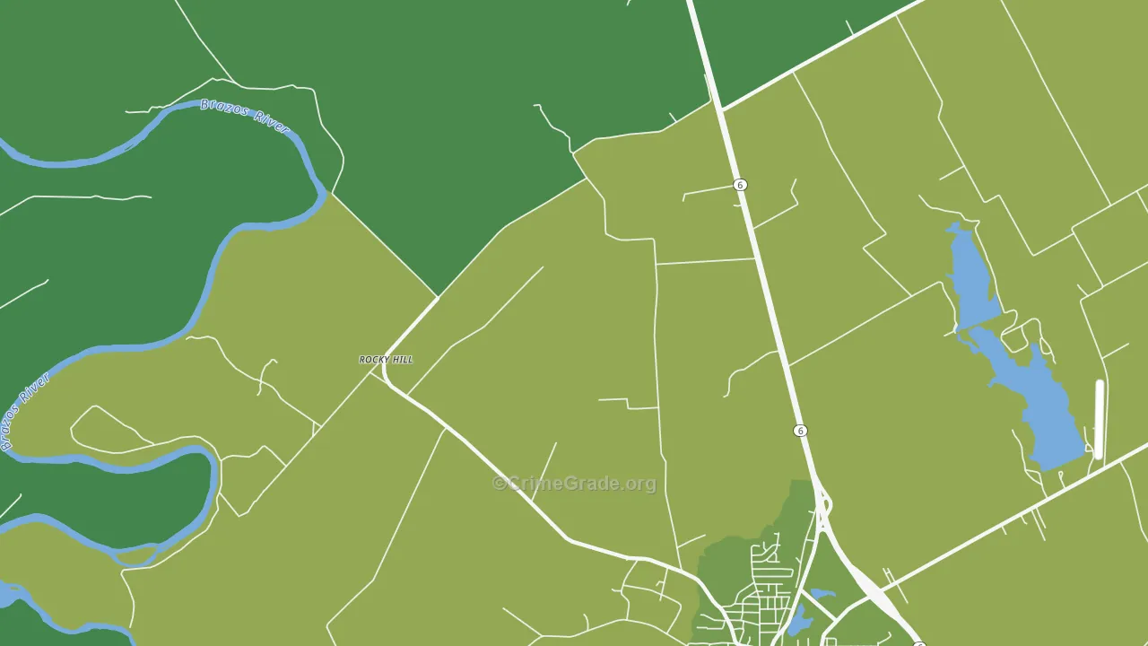 Rocky Hill, TX Map of Vehicle Theft Rates