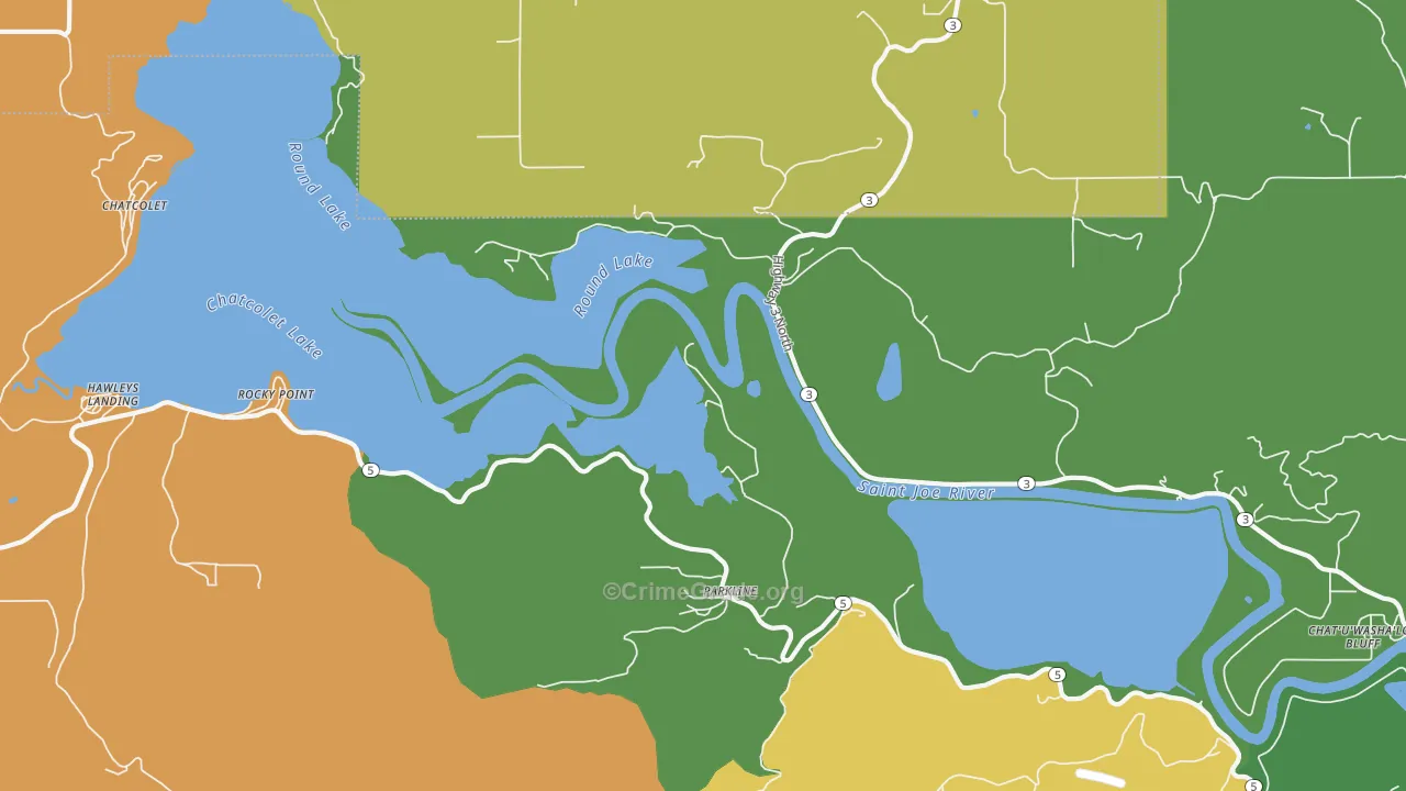 Rocky Point, ID Map of Vehicle Theft Rates