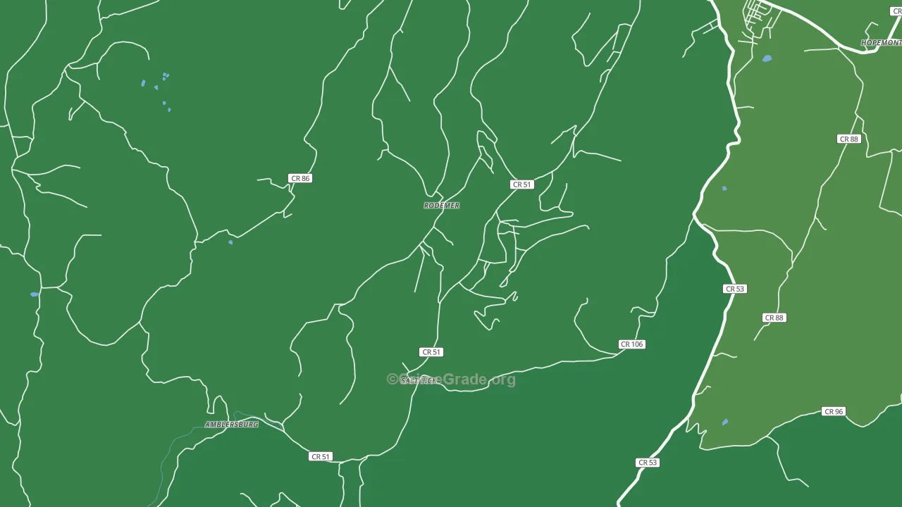 Rodemer, WV Map of Vehicle Theft Rates