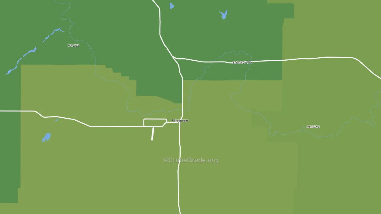Roger Mills County, OK Map of Vehicle Theft Rates
