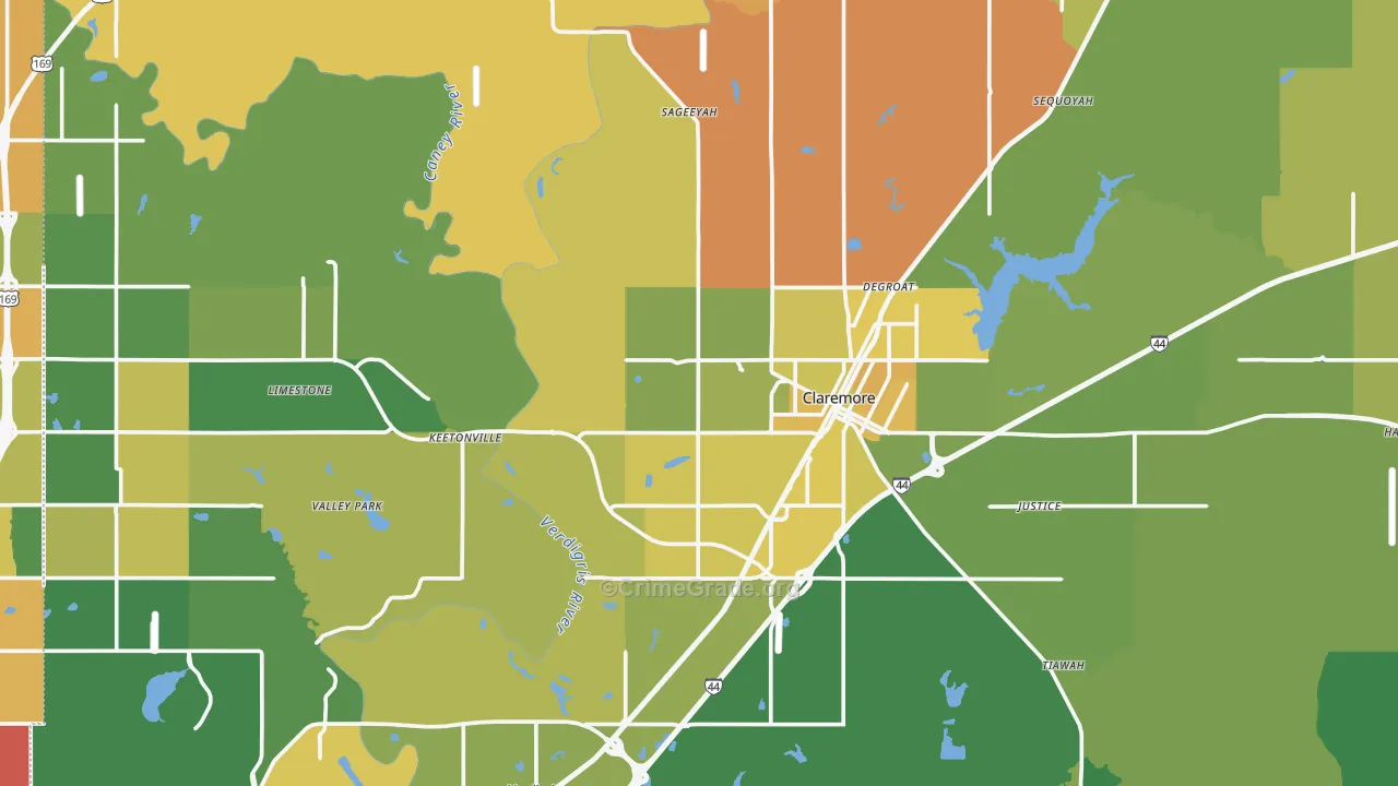 Rogers County, OK Map of Vehicle Theft Rates