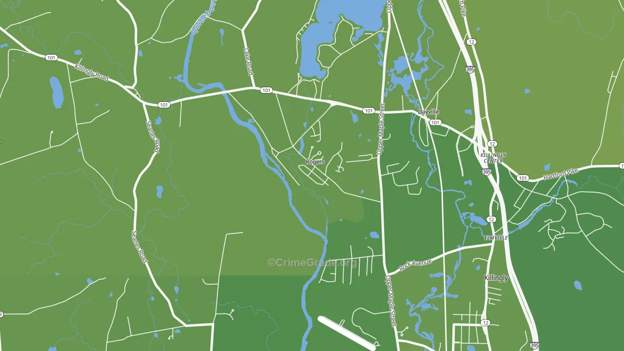Rogers, CT Map of Vehicle Theft Rates