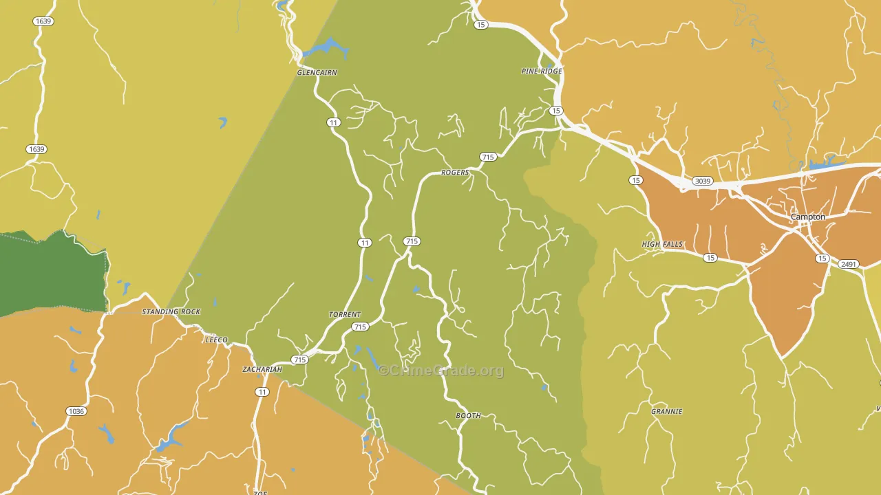 Rogers, KY Map of Vehicle Theft Rates