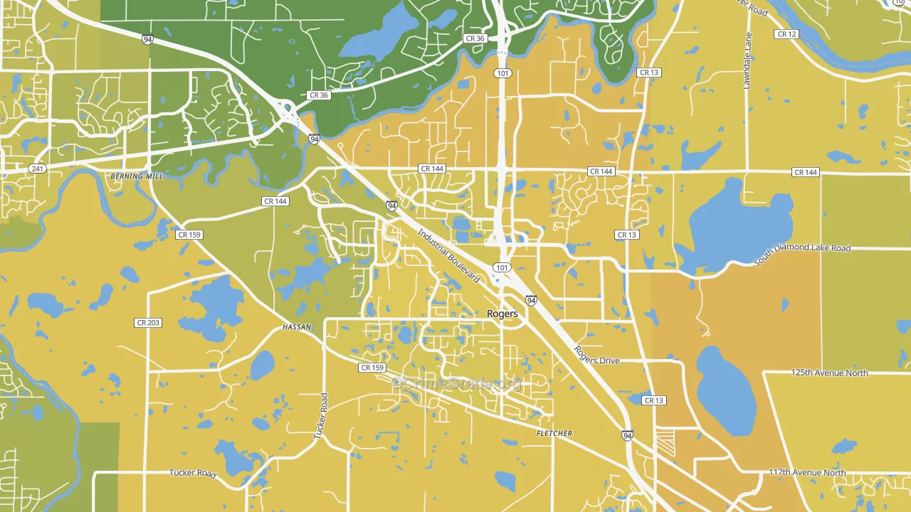 Rogers, MN Map of Vehicle Theft Rates