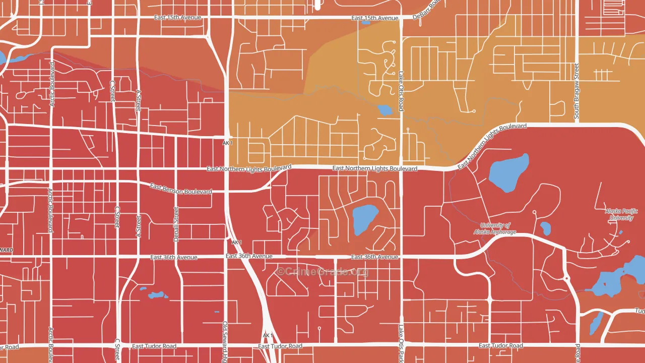 Rogers Park, Anchorage, AK Map of Vehicle Theft Rates