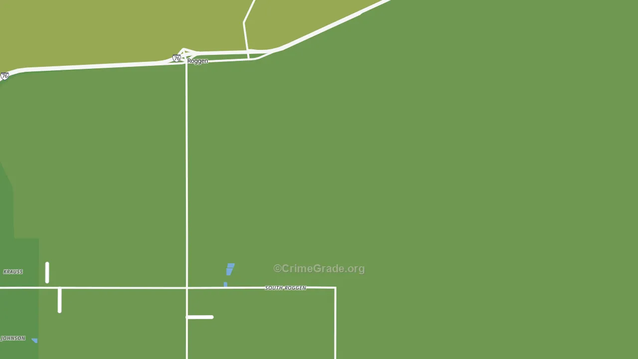 Roggen, CO Map of Vehicle Theft Rates