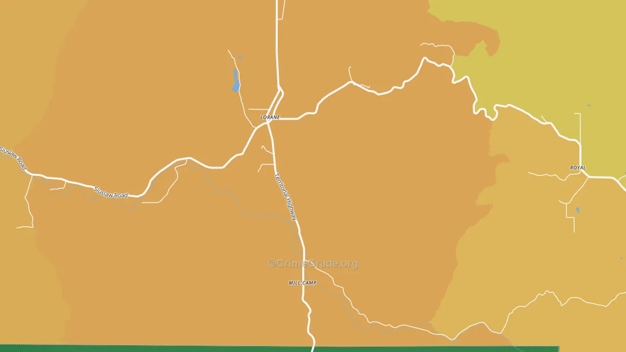 Rogue Elk, OR Map of Vehicle Theft Rates