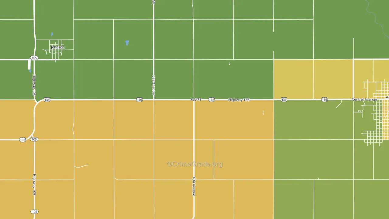Rohrs, NE Map of Vehicle Theft Rates