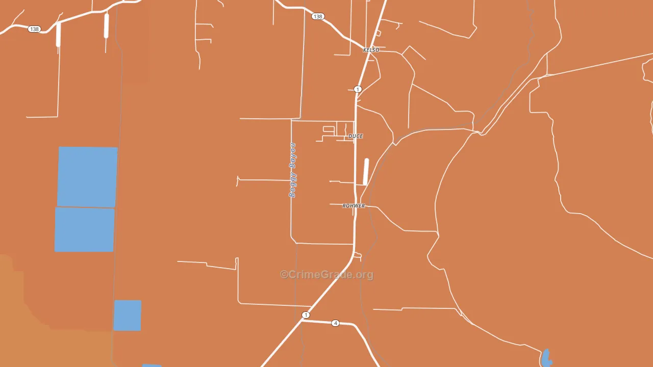 Rohwer, AR Map of Vehicle Theft Rates