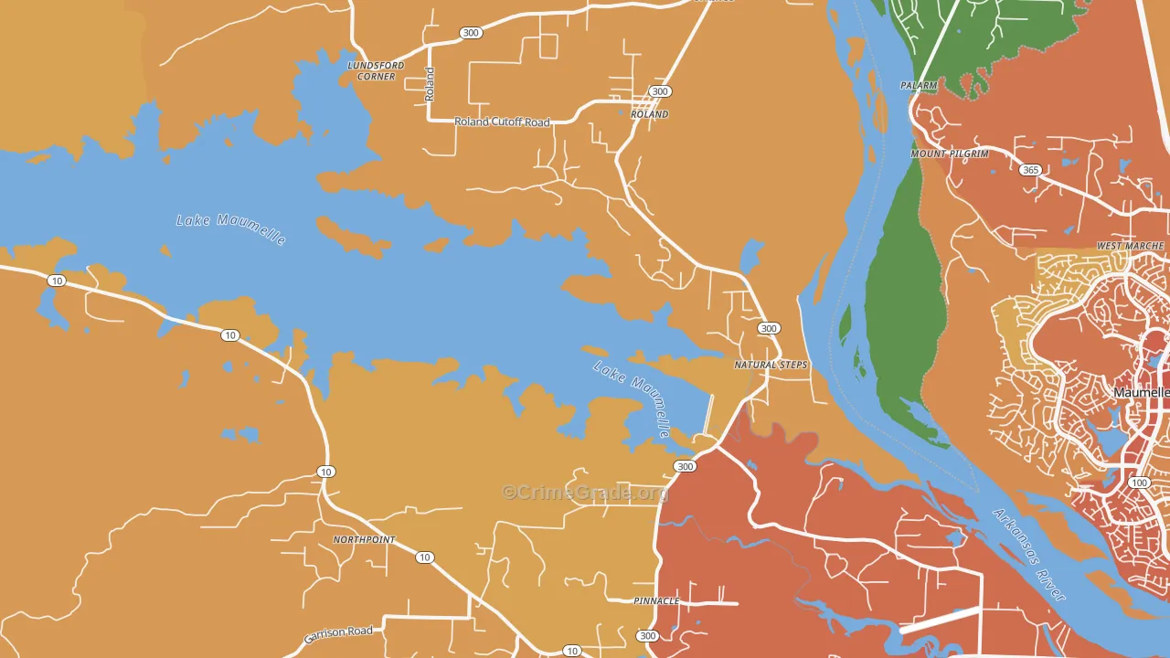 Roland, AR Map of Vehicle Theft Rates
