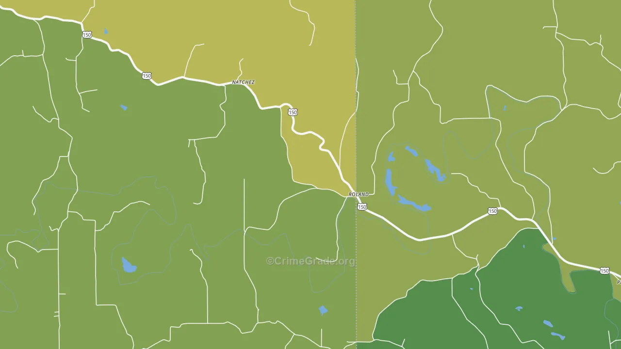 Roland, IN Map of Vehicle Theft Rates