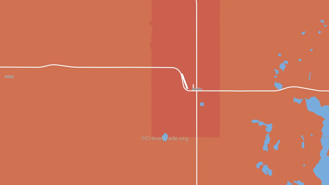 Rolette, ND Map of Vehicle Theft Rates