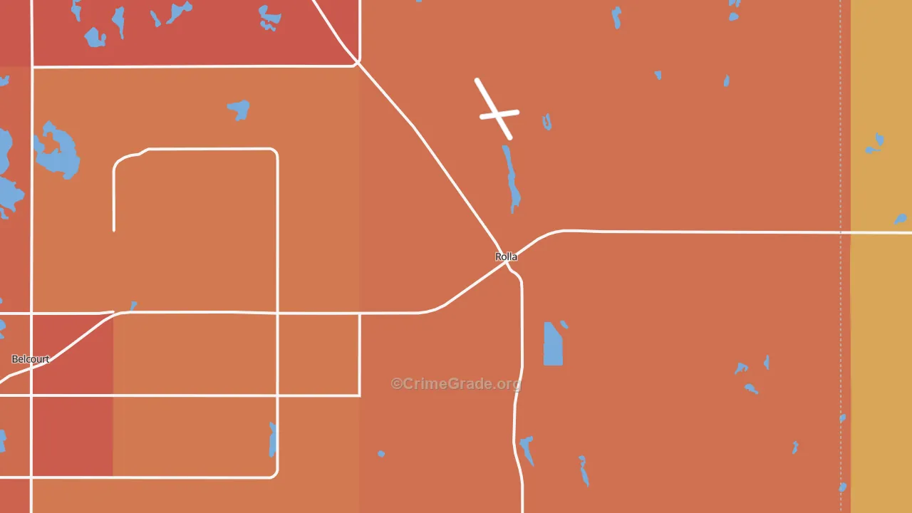 Rolla, ND Map of Vehicle Theft Rates