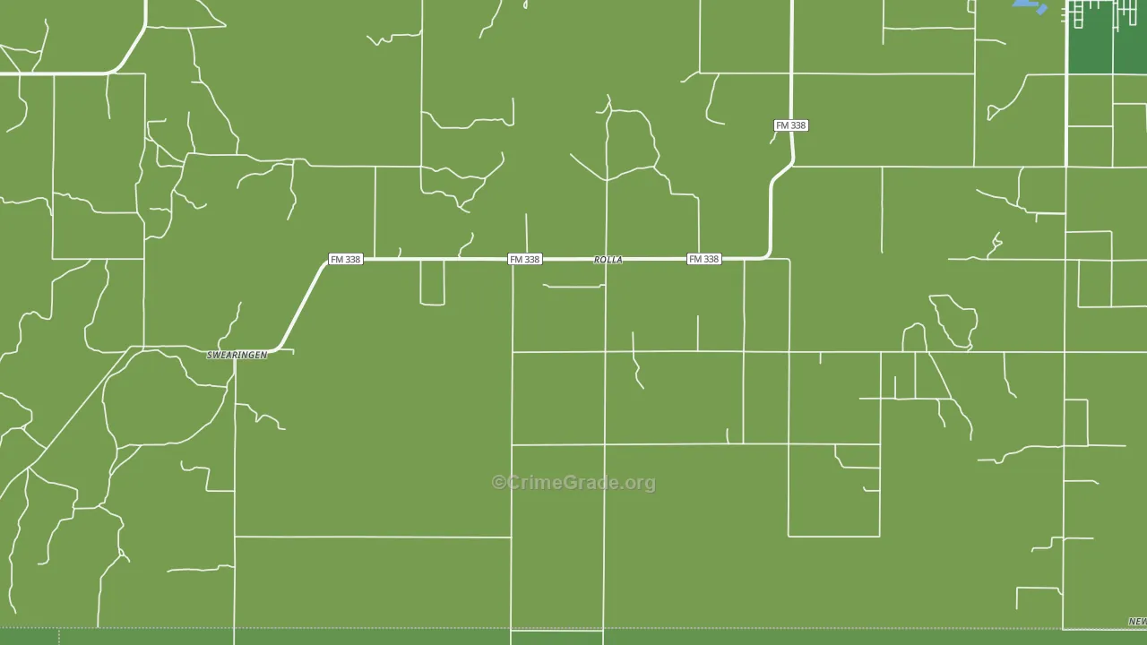 Rolla, TX Map of Vehicle Theft Rates
