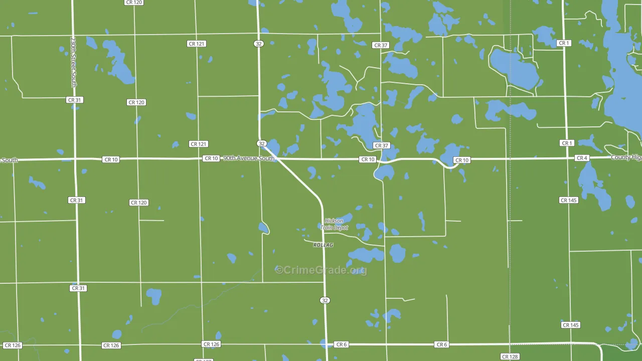 Rollag, MN Map of Vehicle Theft Rates