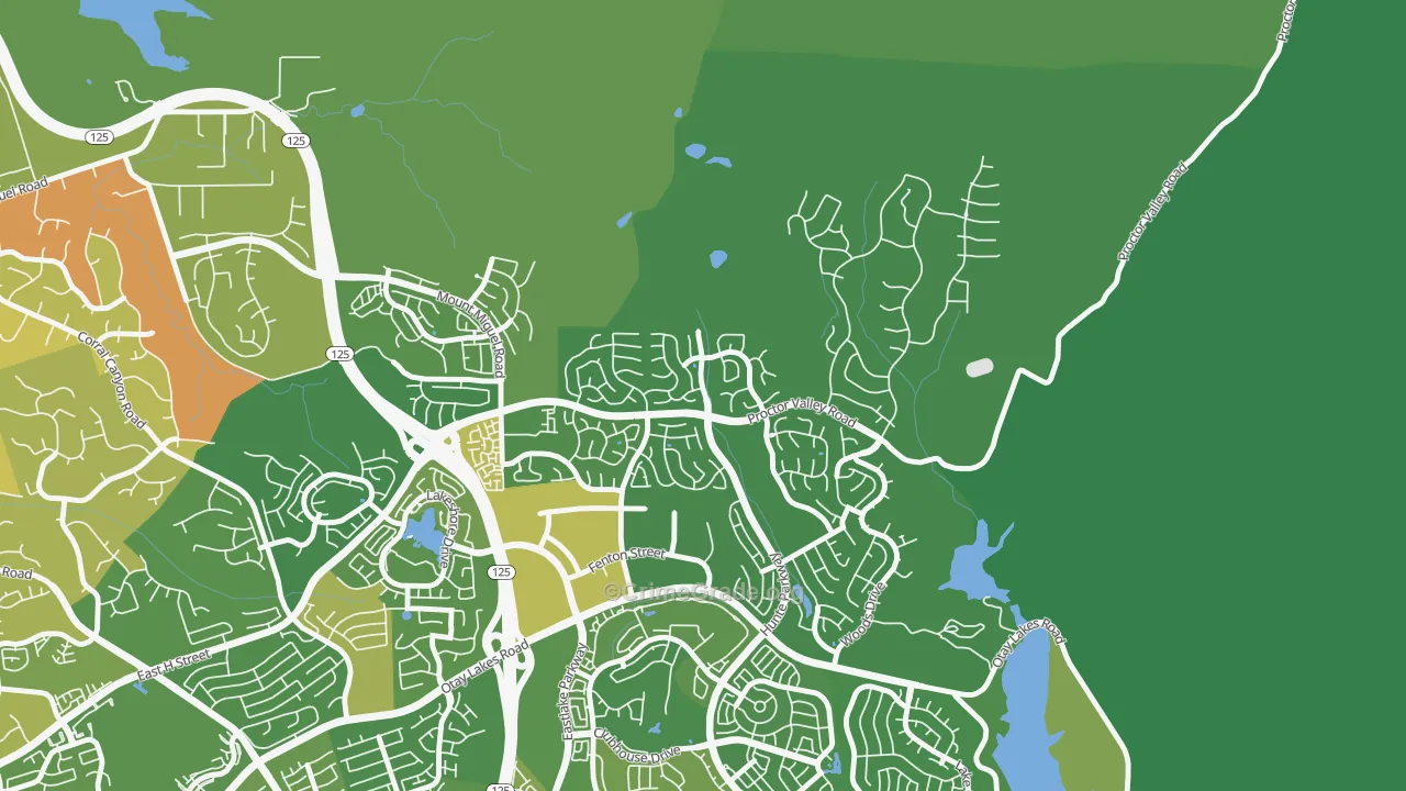 Rolling Hills Ranch, Chula Vista, CA Map of Vehicle Theft Rates